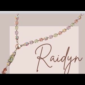 PlunderDesign multi color set in gold long necklace